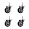 Service Caster 35 Inch Black Polyurethane Wheel Swivel 58 Inch Threaded Stem Caster Set Service Caster SCC-TS20S3514-PPUB-BLK-58212-4 - alternate 1